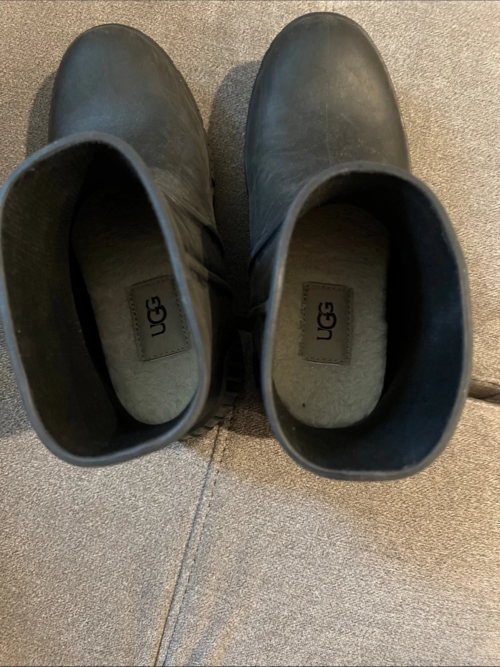 UGG kids Black Waterproof Short Rain Boots
